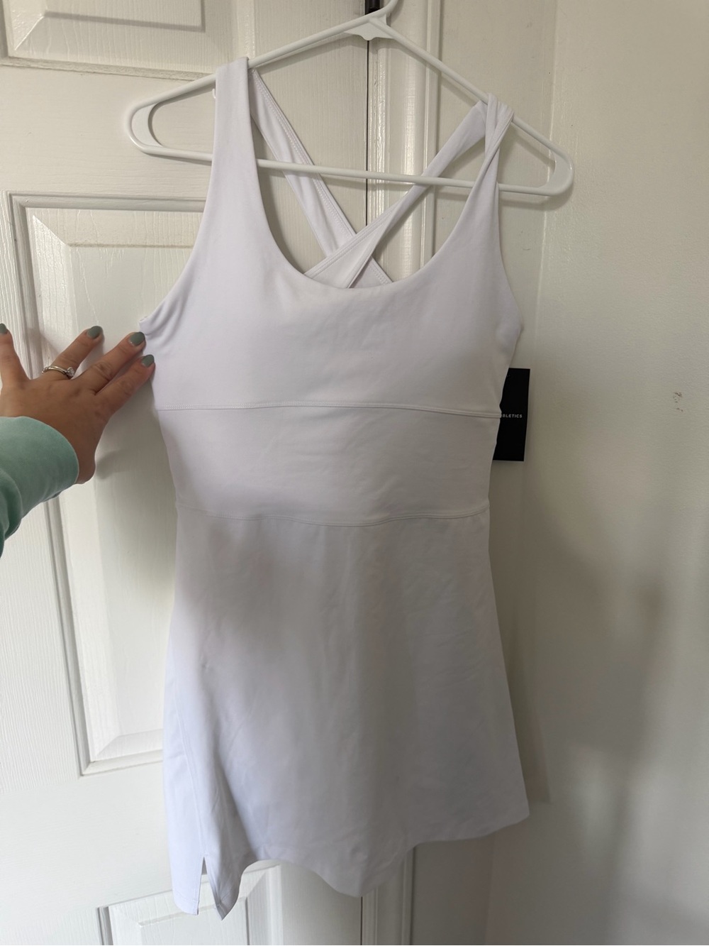 Fabletics White Cross-Back Athletic Tank Dress